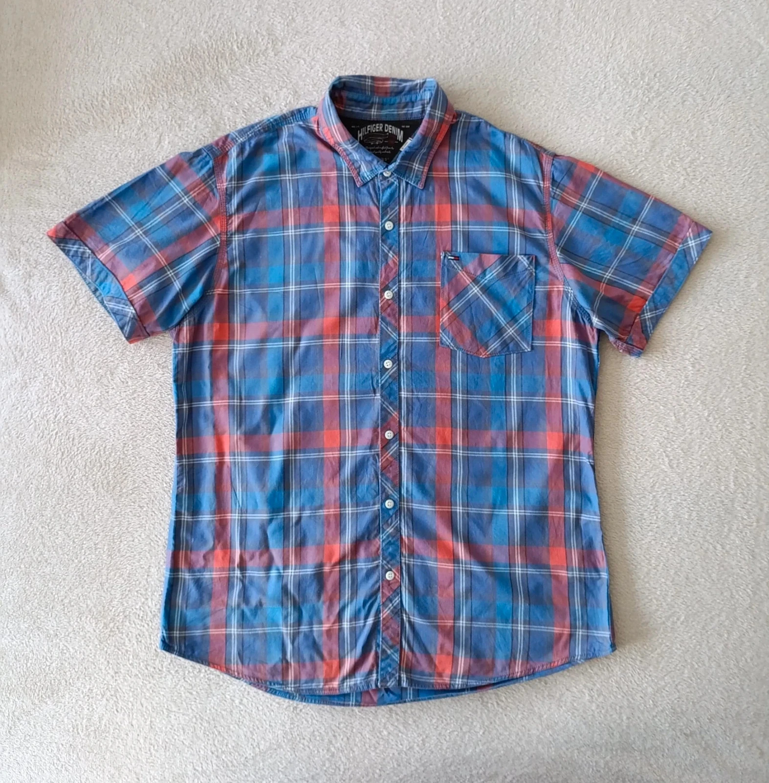 Chemise Tommy Hilfiger Denim à carreaux multicolore manches courtes Taille XXL – photo 2